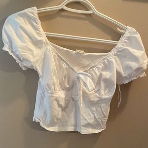 Garage White Crop Top